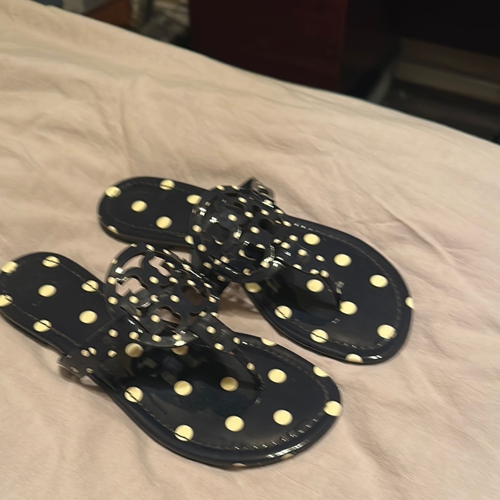 Tory Burch navy cream Polka Dot Women's Sandals